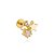 Piercing 3 Estrelas E Ponto De Luz Base Reta Folheado a Ouro 18K - Imagem 1