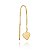 Piercing Anzol Coração Liso Chapa Folheado a Ouro 18K - Imagem 1