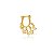 Piercing Argola Estrela E Lua Lisa Folheado a Ouro 18K - Imagem 1