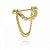 Piercing Bastão Correntinha Veneziano E Zircônia Folheado a Ouro 18K - Imagem 1