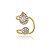 Piercing Fake Duplo Gota Rosa Pavê Folheado a Ouro 18K - Imagem 1
