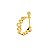 Piercing Meia Argola 2 Em 1 Gotinhas Vazados Folheado a Ouro 18K - Imagem 1