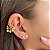 Piercing Pandeiro Coração Zircônia Folheado a Ouro 18K - Imagem 2