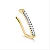 Piercing Pressao Cravejado Fino Oval Folheado a Ouro 18K - Imagem 1