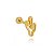 Piercing Reto Cacto Vazado Folheado a Ouro 18K - Imagem 1