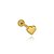 Piercing Reto Coração Liso Folheado a Ouro 18K - Imagem 2