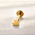 Piercing Reto Coração Liso Folheado a Ouro 18K - Imagem 1