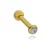 Piercing Reto Ponto De Luz 6Mm Cravação Inglesa Folheado a Ouro 18K - Imagem 2