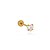Piercing Reto Zircônia Coração 3Mm Folheado a Ouro 18K - Imagem 1