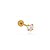 Piercing Reto Zircônia Coração 5Mm Folheado a Ouro 18K - Imagem 1