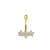 Piercing Umbigo [12mm] 3 Flores Cravejados Folheado a Ouro 18K - Imagem 2
