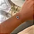 Pulseira Coração Cravejado Resina Azul Meio Folheado a Ouro 18K - Imagem 3
