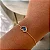 Pulseira Coração Cravejado Resina Azul Meio Folheado a Ouro 18K - Imagem 2