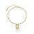 Pulseira Corrente Cartier Pingente Placa Cruz Folheado a Ouro 18K - Imagem 1