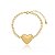 Pulseira Correntinha Redonda Coração Liso Meio Folheado a Ouro 18K - Imagem 1