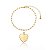Pulseira Elo Cartier Pingente Coração Liso Folheado a Ouro 18K - Imagem 1