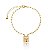 Pulseira Elo Cartier Pingente Quadrado Espírito Santo Folheado a Ouro 18K - Imagem 1