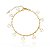 Pulseira Elo Coração Fixo Pingentes Corações Amor Folheado a Ouro 18K - Imagem 1