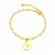 Pulseira Elo Oval Pingente Redondo Fe Folheado a Ouro 18K - Imagem 1