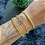 Pulseira Elo Oval Pingente Coração Abaulado E Zircônia Folheado a Ouro 18K - Imagem 2