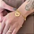 Pulseira Elo Oval Pingente Mandala Coração Vazado E Coração Abaulado Folheado a Ouro 18K - Imagem 2