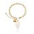 Pulseira Elo Oval Pingente Menina Vazado Folheado a Ouro 18K - Imagem 1