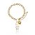 Pulseira Elo Oval Pingente Menino Vazado Folheado a Ouro 18K - Imagem 1