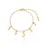 Pulseira Elo Oval Pingentes Lua Lisa Folheado a Ouro 18K - Imagem 1