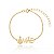Pulseira Elo Português Nossa Senhora Aparecida Mãe Placa Folheado a Ouro 18K - Imagem 1
