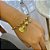 Pulseira Elo Portugues Pingente Corações Div Folheado a Ouro 18K - Imagem 1