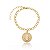 Pulseira Elo Português Pingente São Bento Grande Folheado a Ouro 18K - Imagem 1