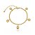 Pulseira Elo Português Pingentes Patinhas Folheado a Ouro 18K - Imagem 1