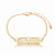 Pulseira Elo Português Placa Retangular Cruz Folheado a Ouro 18K - Imagem 1