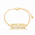 Pulseira Elo Português Placa Retangular Cruz Folheado a Ouro 18K - Imagem 1