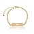 Pulseira Elo Português Placa Retangular Espírito Santo Folheado a Ouro 18K - Imagem 1