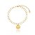 Pulseira Elo Redondo Pingente Fé Amor Esperança Folheado a Ouro 18K - Imagem 1