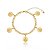 Pulseira Elo Redondo Trabalhado Pingentes Moedas Nossa Senhora Folheado a Ouro 18K - Imagem 2