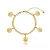 Pulseira Elo Redondo Trabalhado Pingentes Moedas Nossa Senhora Folheado a Ouro 18K - Imagem 2