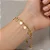 Pulseira Palitinhos Pingente Coração Placa Folheado a Ouro 18K - Imagem 1
