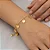 Pulseira Palitinhos Torcidos Pingentes Coração Placa Folheado a Ouro 18K - Imagem 1
