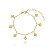 Pulseira Palito Pingente Corações Folheado a Ouro 18K - Imagem 1