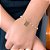 Pulseira Pérolas Coração Pingente Quadrada Coração Vazado Folheado a Ouro 18K - Imagem 1