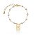 Pulseira Pérolas Coração Pingente Quadrada Coração Vazado Folheado a Ouro 18K - Imagem 2