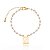 Pulseira Pérolas Pingente Quadrado Fé Folheado a Ouro 18K - Imagem 2