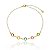 Tornozeleira Tiffany 5 Zircônias Coloridas Folheado a Ouro 18K - Imagem 1