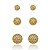 Trio De Bolas Cravejados Folheado a Ouro 18K - Imagem 1