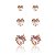 Trio Coração Zircônia Rosa Folheado a Ouro 18K - Imagem 1