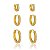 Trio De Argolas Cravejados Cristal Folheado a Ouro 18K - Imagem 1