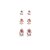 Trio Gota Zirconia Rosa Folheado a Ouro 18K - Imagem 1