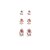 Trio Gota Zirconia Rosa Folheado a Ouro 18K - Imagem 1
